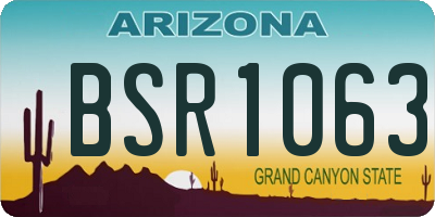 AZ license plate BSR1063