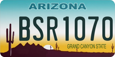 AZ license plate BSR1070