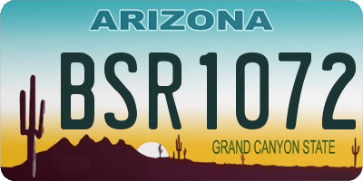 AZ license plate BSR1072