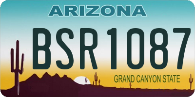 AZ license plate BSR1087