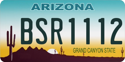 AZ license plate BSR1112