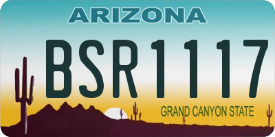 AZ license plate BSR1117