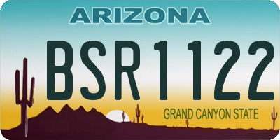 AZ license plate BSR1122