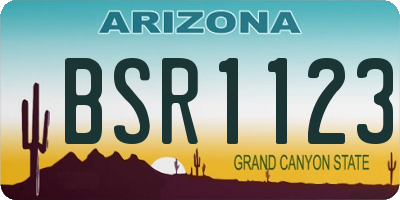 AZ license plate BSR1123