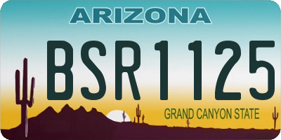 AZ license plate BSR1125