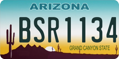 AZ license plate BSR1134