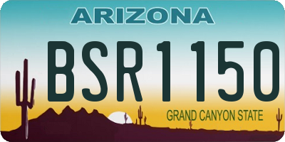 AZ license plate BSR1150