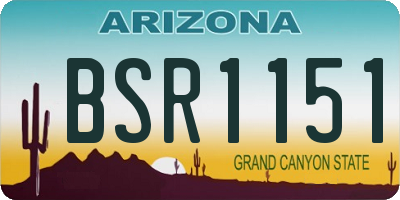 AZ license plate BSR1151