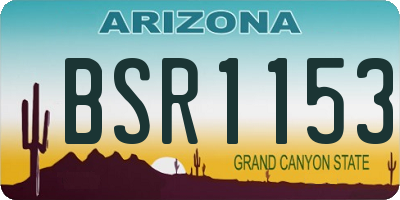 AZ license plate BSR1153