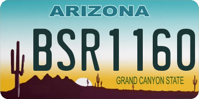 AZ license plate BSR1160