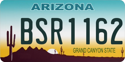 AZ license plate BSR1162