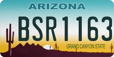 AZ license plate BSR1163