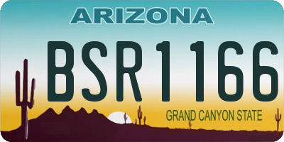 AZ license plate BSR1166