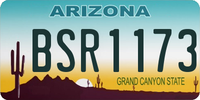 AZ license plate BSR1173