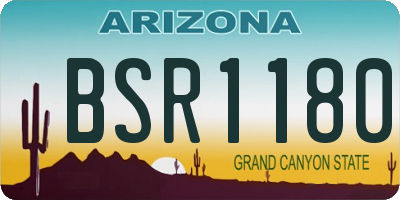 AZ license plate BSR1180