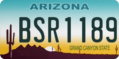 AZ license plate BSR1189