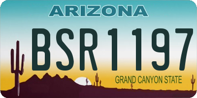 AZ license plate BSR1197