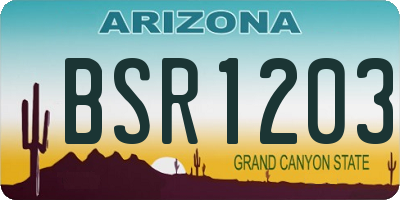 AZ license plate BSR1203