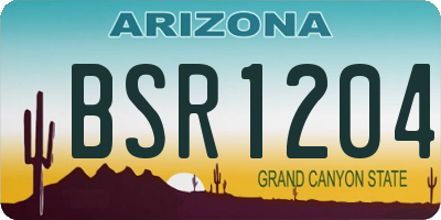 AZ license plate BSR1204