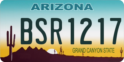 AZ license plate BSR1217