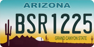 AZ license plate BSR1225