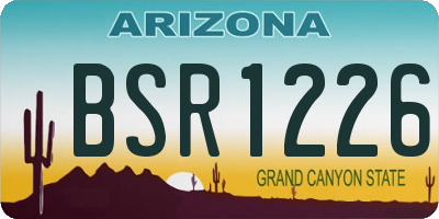 AZ license plate BSR1226