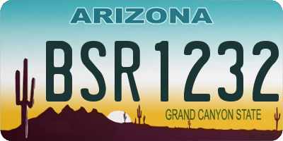 AZ license plate BSR1232