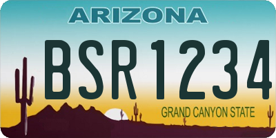 AZ license plate BSR1234
