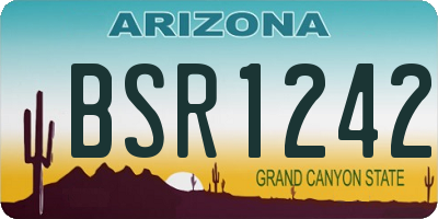 AZ license plate BSR1242