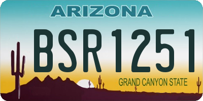 AZ license plate BSR1251