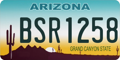 AZ license plate BSR1258