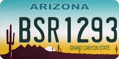 AZ license plate BSR1293