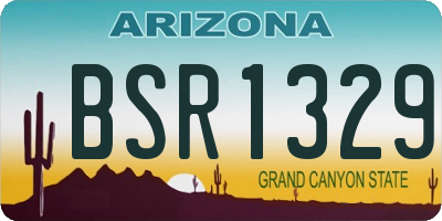 AZ license plate BSR1329