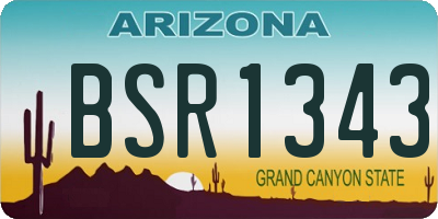 AZ license plate BSR1343