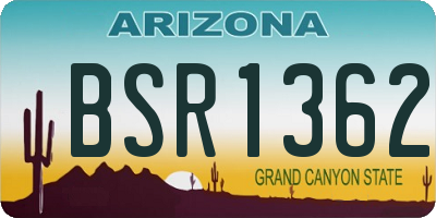 AZ license plate BSR1362