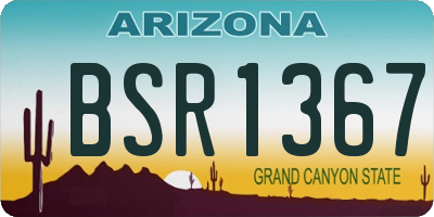 AZ license plate BSR1367