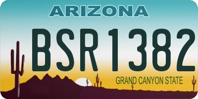 AZ license plate BSR1382