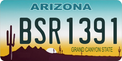 AZ license plate BSR1391