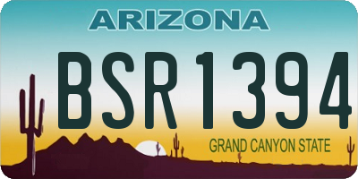 AZ license plate BSR1394