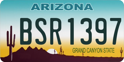 AZ license plate BSR1397