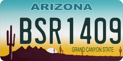AZ license plate BSR1409