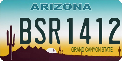 AZ license plate BSR1412