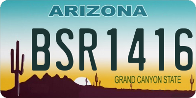 AZ license plate BSR1416