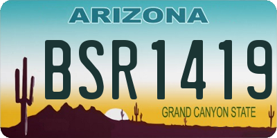 AZ license plate BSR1419