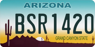 AZ license plate BSR1420