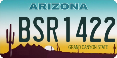 AZ license plate BSR1422