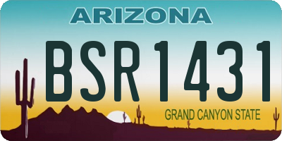 AZ license plate BSR1431