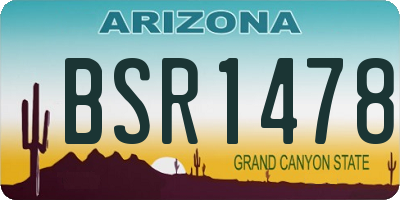 AZ license plate BSR1478