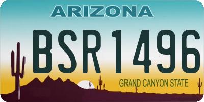 AZ license plate BSR1496