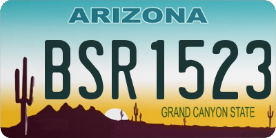 AZ license plate BSR1523